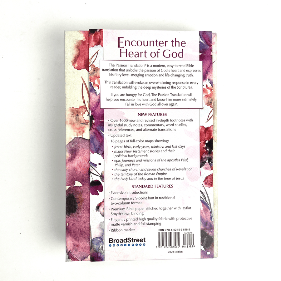 The Passion Translation Bible 2020 Edition Floral Hardbound