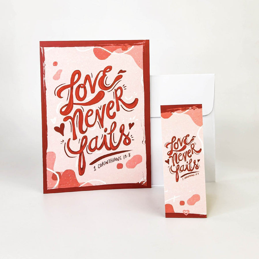 Love Never Fails Gift Card + Small Bookmark