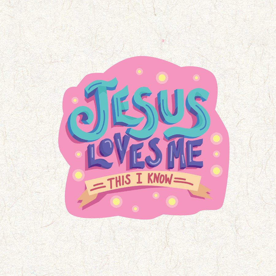 Jesus Loves Me Decal Sticker (pink)