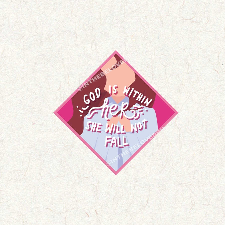 God is Within Her She Will Not Fail Decal Sticker