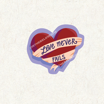 Love Never Fails Decal Sticker (heart)